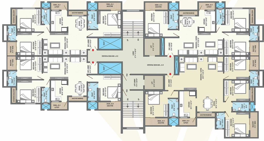 Floor Plan of Nanis Vedant Aquamarine in Sonegaon, Nagpur - Image 118655