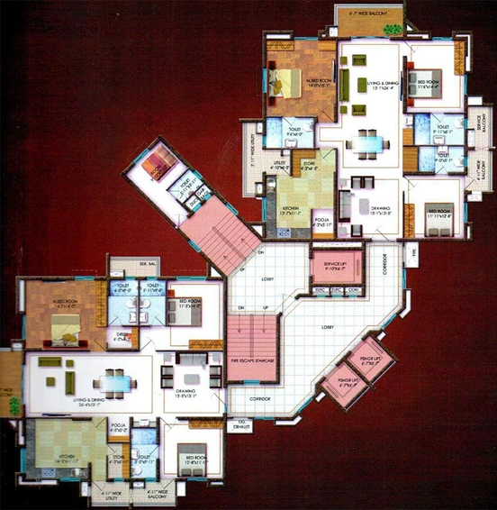 Floor Plan of Ramky Towers in Gachibowli, Hyderabad - Image 198633