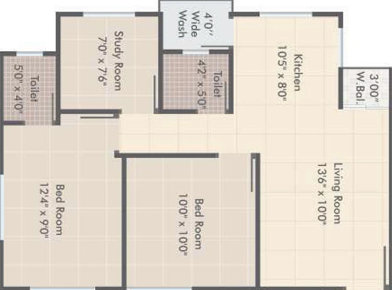 3 BHK Flat in Shree Ram Residency in Tarsali, Vadodara - Image 825534
