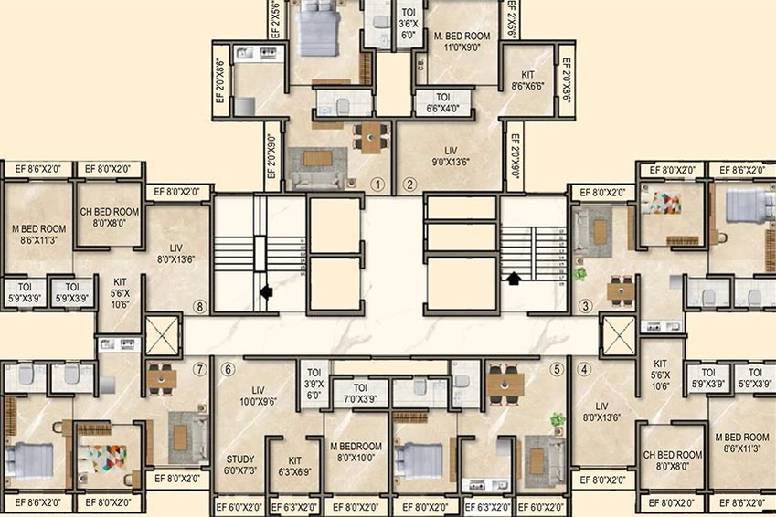 Floor Plan of Rashmi HCS Horizon in Mira Road East, Thane - Image 198734