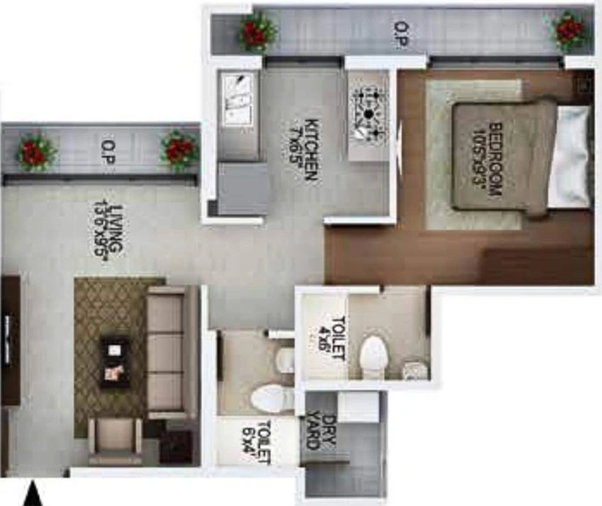 1 BHK Flat in RDP Raunak Fortuna in Shilphata, Thane - Image 825550