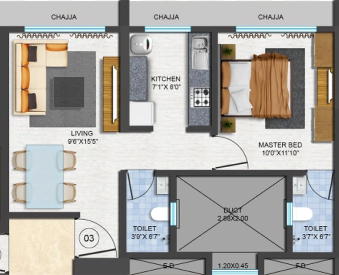 1 BHK Flat in Poonam Vaishno Heights in Malad East, Mumbai - Image 825555
