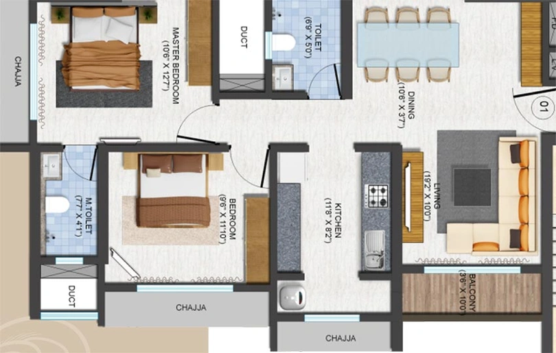 2 BHK Flat in Poonam Vaishno Heights in Malad East, Mumbai - Image 825556