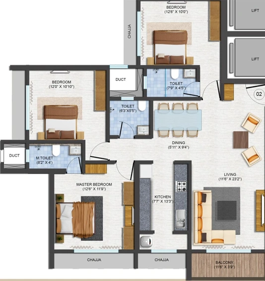 3 BHK Flat in Poonam Vaishno Heights in Malad East, Mumbai - Image 825557