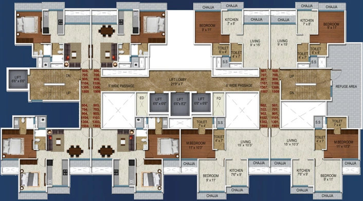 Floor Plan of Sai Proviso Sapphire in Kalamboli, Navi Mumbai - Image 36046