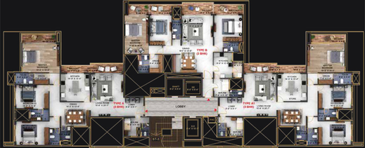 Floor Plan of Pacifica Hamilton Tower in Koramangala, Bangalore - Image 198912