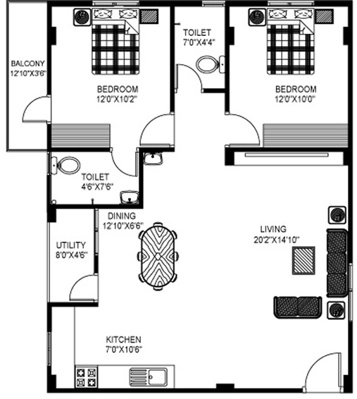 2 BHK Flat in Pyramid Bilberry in Chokkanahalli, Bangalore - Image 825619