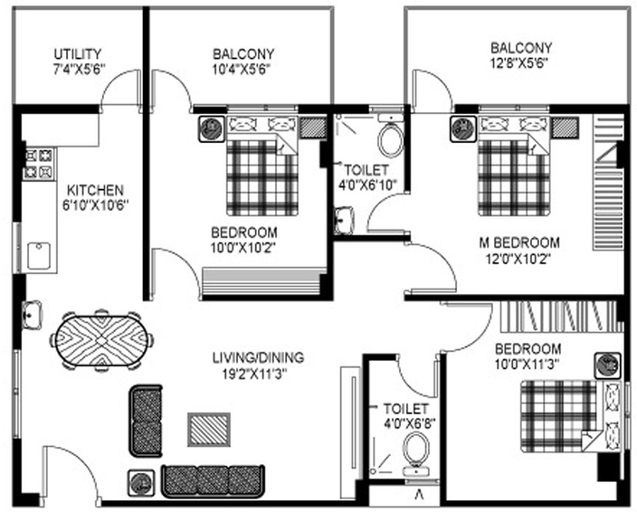 3 BHK Flat in Pyramid Bilberry in Chokkanahalli, Bangalore - Image 825620