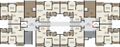 Floor Plan of Landmark Luxuria in Dudulgaon, Pune - Image 199109