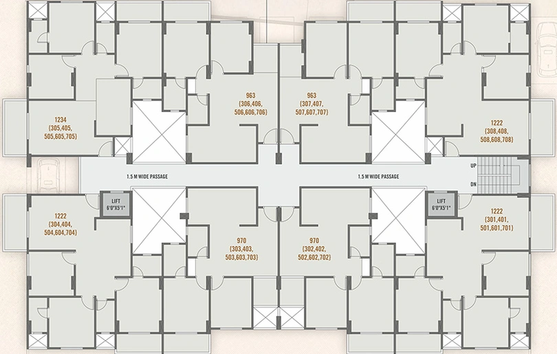 Floor Plan of Madhavkunj in Charholi, Pune - Image 199127