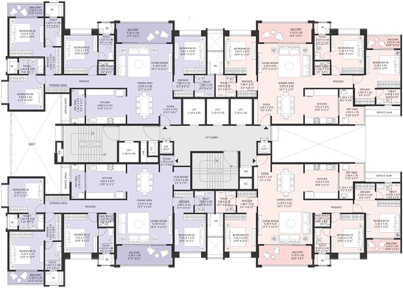 Floor Plan of Nyati Evoque in Kalyani Nagar, Pune - Image 199240