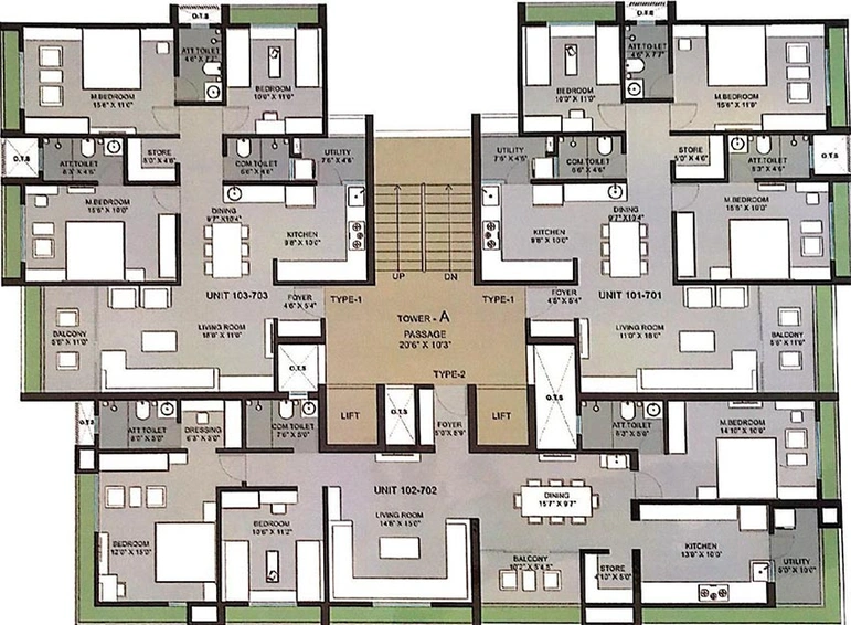 Floor Plan of Shree One in Bhayli, Vadodara - Image 199270