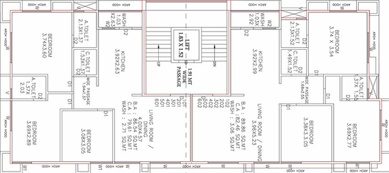 Floor Plan of Shree Kanha Laxminarayan Avenue in Manjalpur, Vadodara - Image 199295