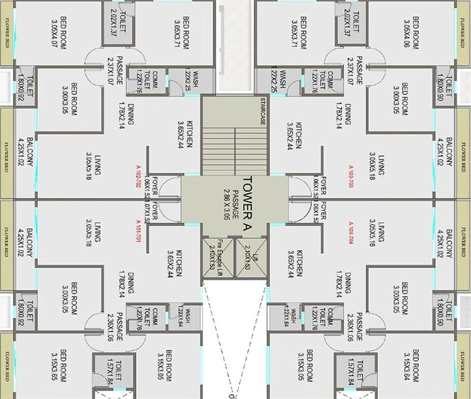 Floor Plan of Vinayak Shree Niwas in Makarpura, Vadodara - Image 199319