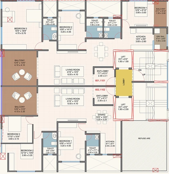Floor Plan of Lagoo Anand in Swargate, Pune - Image 199451