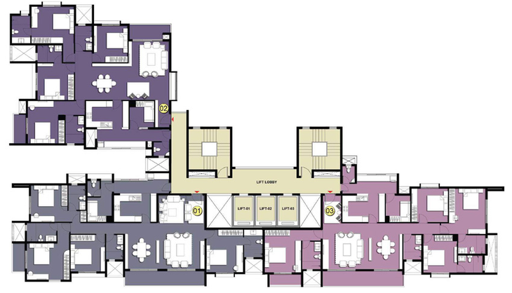 Floor Plan of Prestige West Woods in Magadi Road, Bangalore - Image 199615