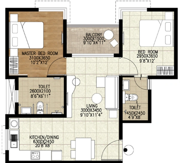 2 BHK Flat in Brigade Parkside East in Chikkakannalli, Bangalore - Image 825814