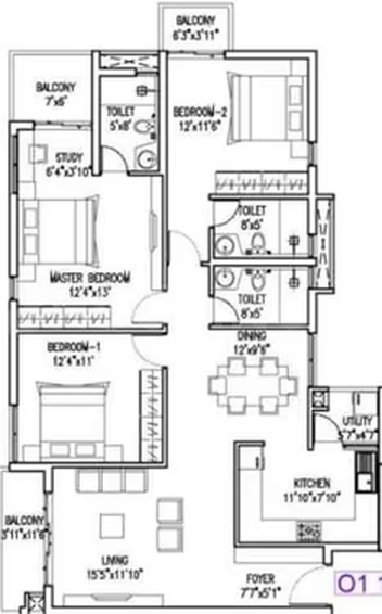 3 BHK Flat in Godrej E City in Electronic City, Bangalore - Image 825817
