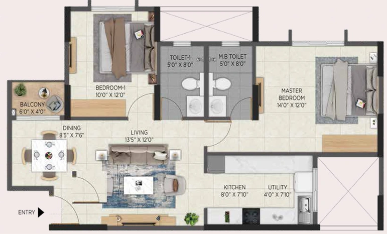 2 BHK Flat in Arattukulam Aratt Avant Twilight in Hoskote, Bangalore - Image 825831