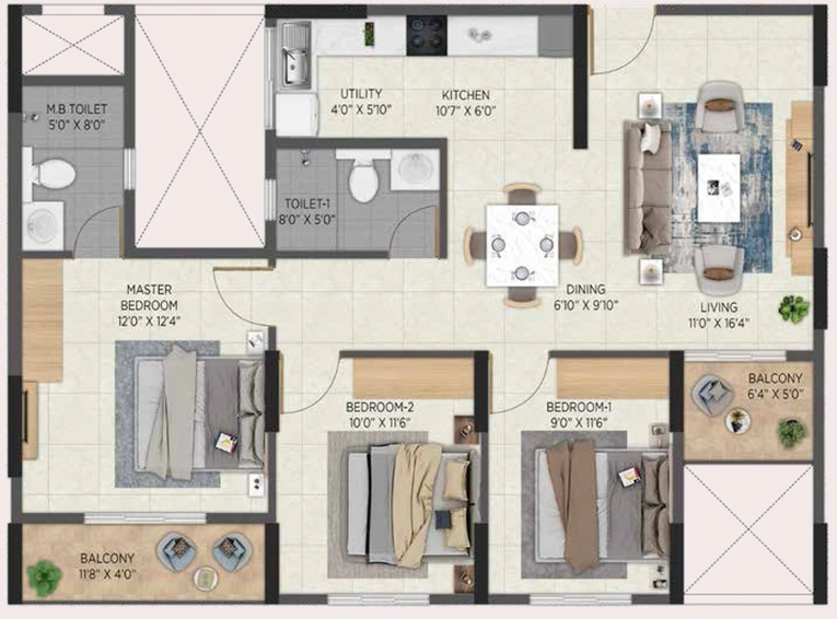 3 BHK Flat in Arattukulam Aratt Avant Twilight in Hoskote, Bangalore - Image 825832