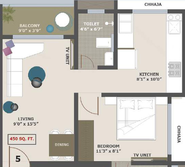 1 BHK Flat in Adityaraj Signature in Vikhroli East, Mumbai - Image 459580