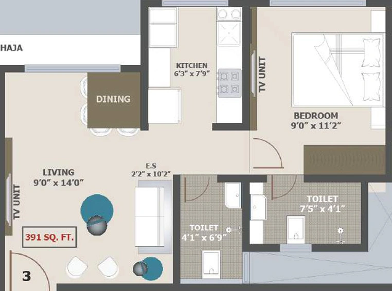1 BHK Flat in Adityaraj Signature in Vikhroli East, Mumbai - Image 459579