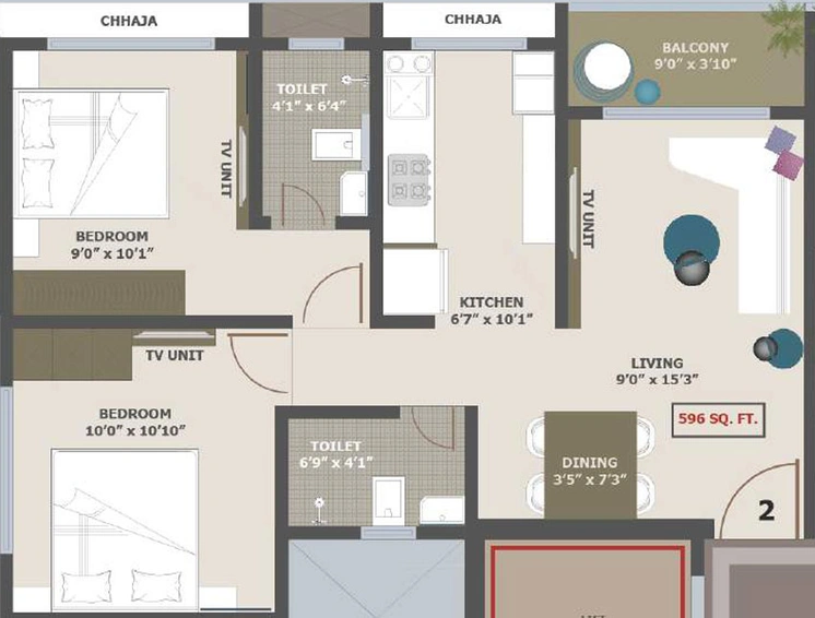 2 BHK Flat in Adityaraj Signature in Vikhroli East, Mumbai - Image 459582