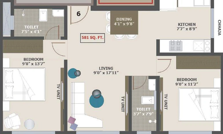2 BHK Flat in Adityaraj Signature in Vikhroli East, Mumbai - Image 459581