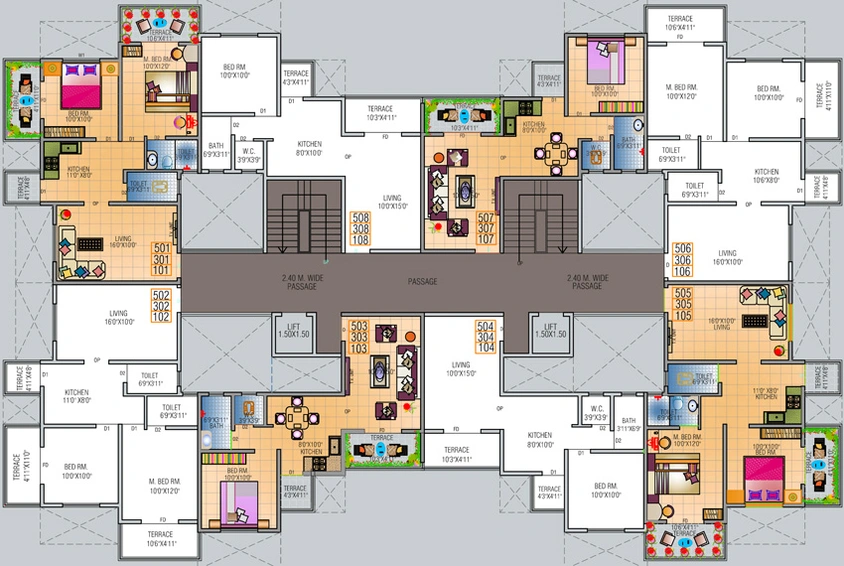 Floor Plan of Amol Galaxy Residency in Chikhali, Pune - Image 116076