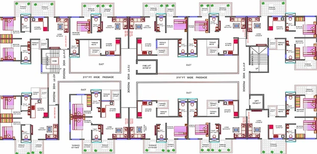 Floor Plan of KK Marks in Ravet, Pune - Image 199878