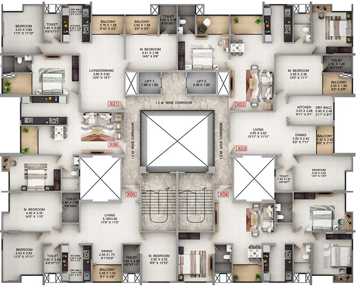 Floor Plan of Kumar Panache in Baner, Pune - Image 199923
