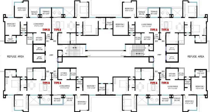Floor Plan of Nagpal Marigold in Hadapsar, Pune - Image 199982
