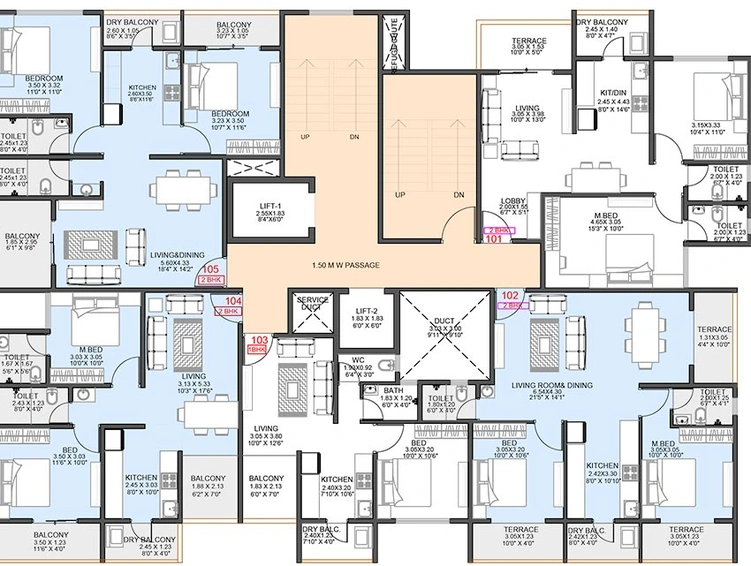 Floor Plan of Badhekar Krishnkunj Mayura in Kothrud, Pune - Image 200035