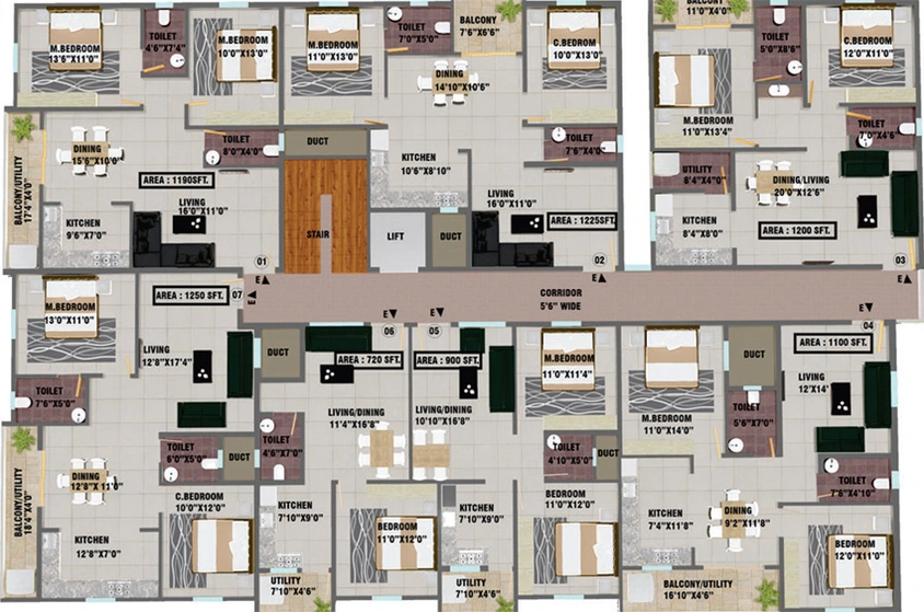 Floor Plan of Accent Kruthika Nilaya in Kudlu Gate, Bangalore - Image 200046