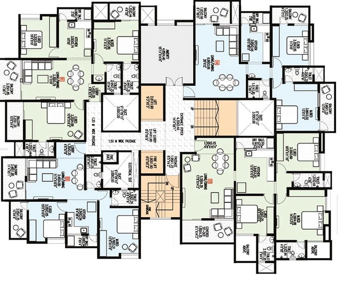 Floor Plan of Badhekar Ramkrupa in Kothrud, Pune - Image 200102