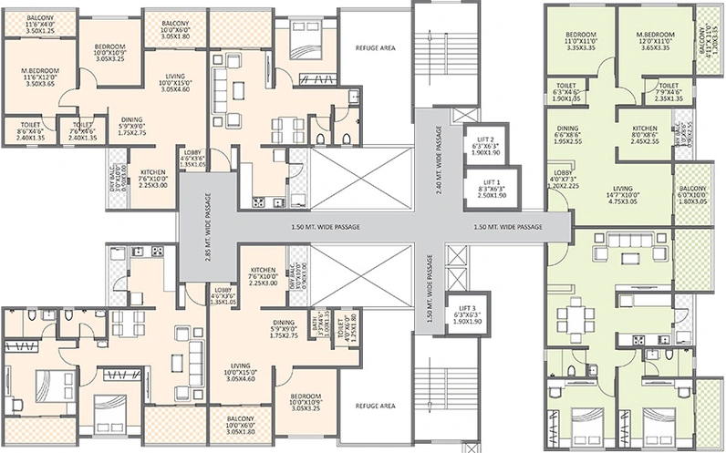 Floor Plan of Unicorn Nisarg Belrose in Wakad, Pune - Image 200156