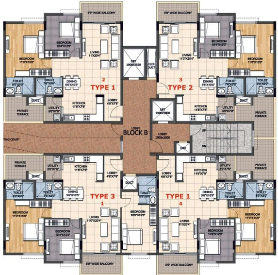 Floor Plan of Sparkle Marquise in Bannerghatta, Bangalore - Image 200208