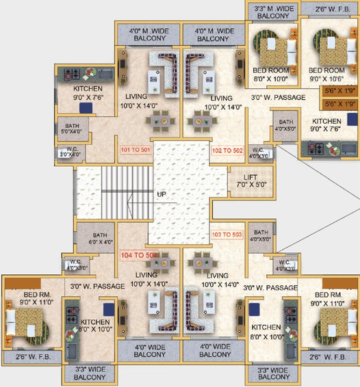 Floor Plan of Prasad Sai Sadan Apartment in Kalyan West, Thane - Image 116096