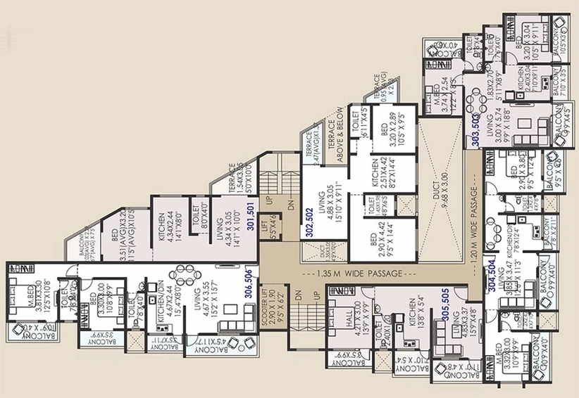 Floor Plan of Eagle Madhav Apartment in Karve Nagar, Pune - Image 200297