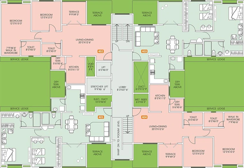 Floor Plan of GKG Kings Way in Ghorpadi, Pune - Image 200305