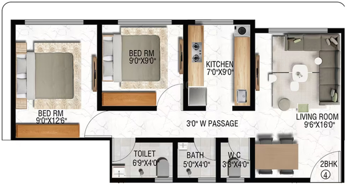 2 BHK Flat in Rifaa Sukoon Residency in Neral, Thane - Image 759705