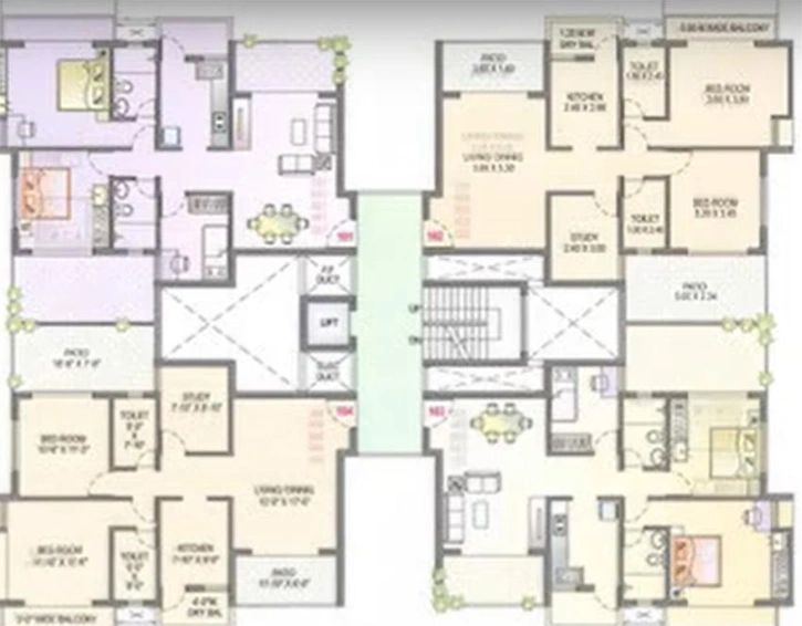 Floor Plan of Sujay Windchime Homes in Somatane, Pune - Image 200407
