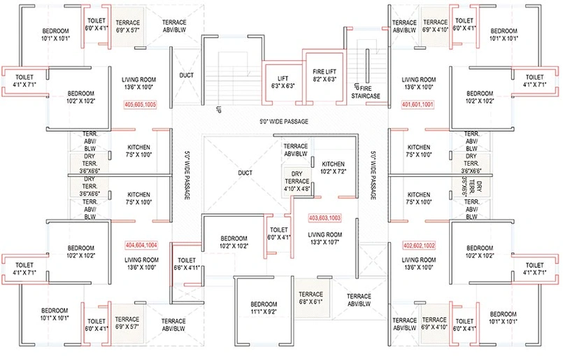 Floor Plan of Aakar Sapphire Towers in Charholi, Pune - Image 200414