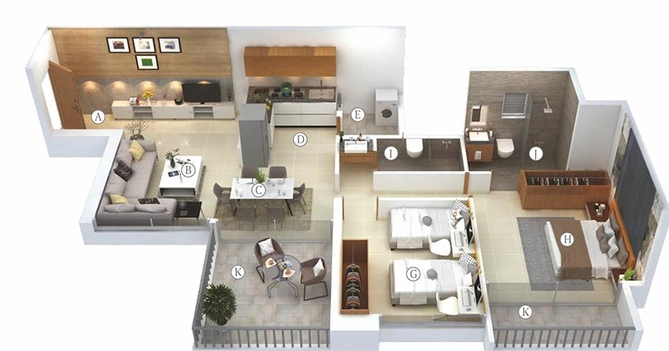 2 BHK Flat in Aum Antriksh Towers in Mangalwar Peth, Pune - Image 826161