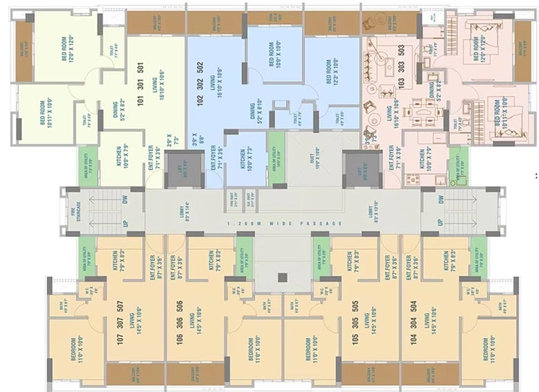 Floor Plan of F5 Eastwoods in Viman Nagar, Pune - Image 200604
