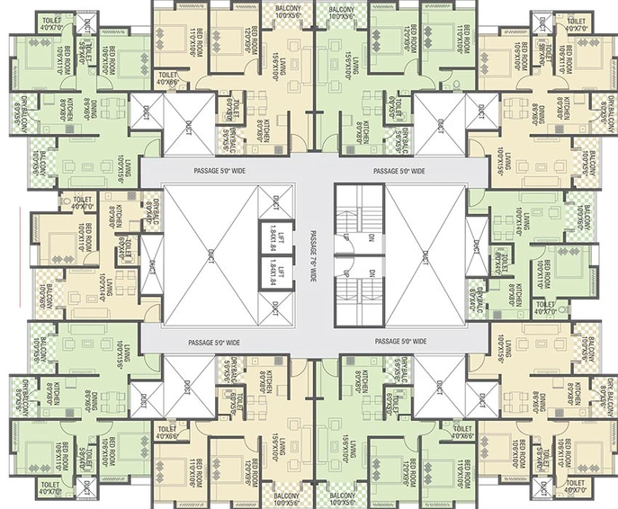Floor Plan of F5 Silver Crest in Wagholi, Pune - Image 200614