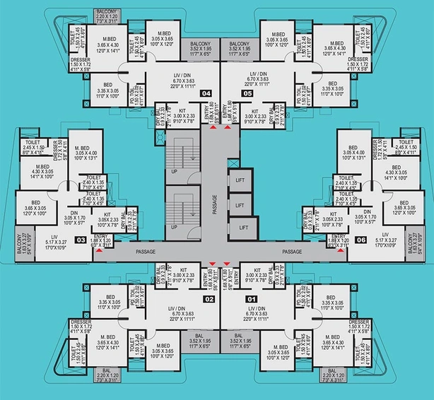 Floor Plan of Kundan The Peak in NIBM, Pune - Image 200679
