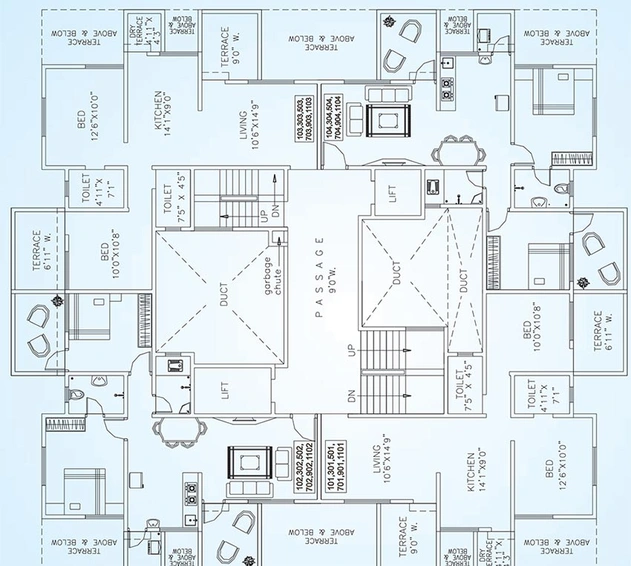 Floor Plan of Raskar Green Square in Moshi, Pune - Image 200692