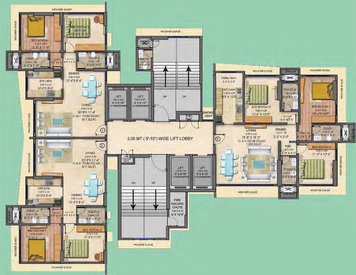Floor Plan of Mayfair Greens in Kandivali West, Mumbai - Image 116115
