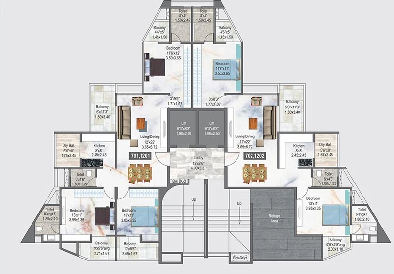 Floor Plan of Saarrthi Shimmer And Shine 1 in Sinhagad Road, Pune - Image 200739